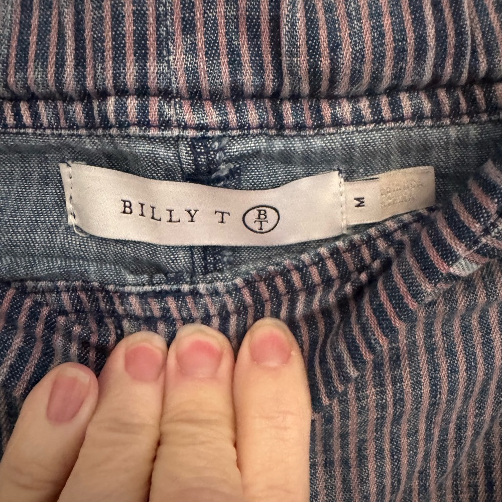 Super Soft Billy T Railroad Stripe cargo pants pink blue stripe size Med - Picture 8 of 9